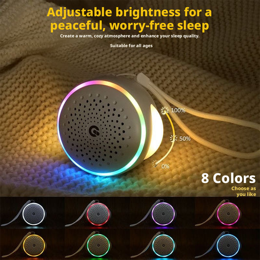 Portable White Noise Sleep Machine, Natural Rain & Wind Sounds Sleep Aid Device, Gentle Night Light, Soothing Lullaby Sound Machine for Insomnia Relief & Baby Calming