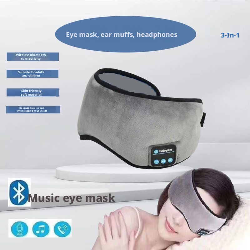 Wireless Rechargeable Bluetooth Sleep Mask Headphones, Full Blackout Light Blocking Eye Mask, Soft Comfort Music Sleep Headset for Travel, Dormitory, Insomnia Relief
