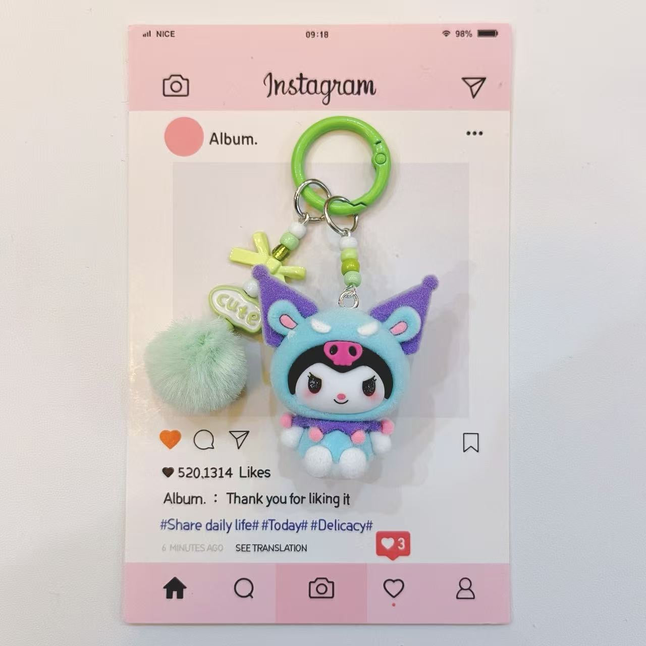 Little Devil Kuromi Series Cartoon Pendant Cute Keychain Doll Pendant Creative Mobile Phone Chain Bag Gift