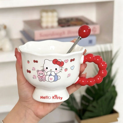 Popular cup gift box cute girl's heart ceramic mug girl's birthday gift good-looking gift water cup