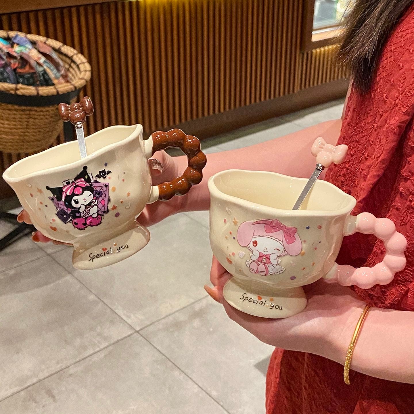 Sanrio mug ceramic water cup household drinking water office cup cute Melody series birthday gift