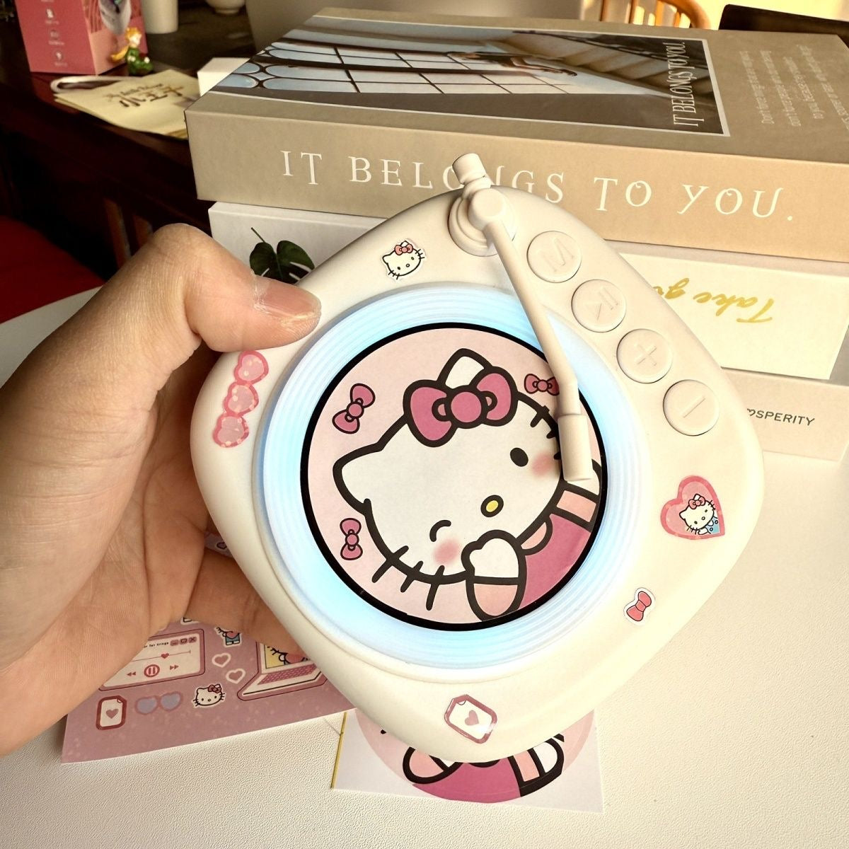 Audio tape ambient light hellokitty Bluetooth speaker record audio birthday gift girlfriend girl