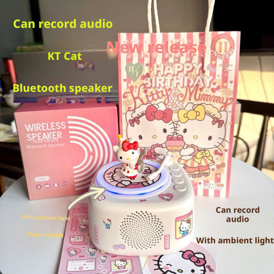 Audio tape ambient light hellokitty Bluetooth speaker record audio birthday gift girlfriend girl