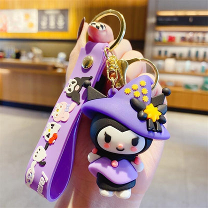 Sanrio Kuromi keychain pendant love exquisite doll keychain student schoolbag pendant cartoon small gift