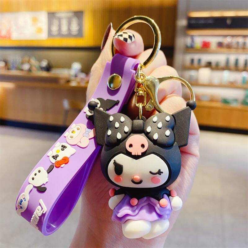 Sanrio Kuromi keychain pendant love exquisite doll keychain student schoolbag pendant cartoon small gift
