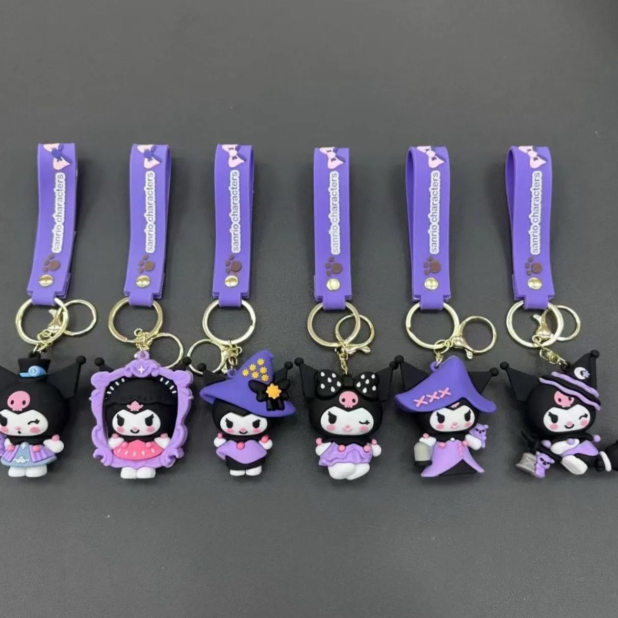 Sanrio Kuromi keychain pendant love exquisite doll keychain student schoolbag pendant cartoon small gift