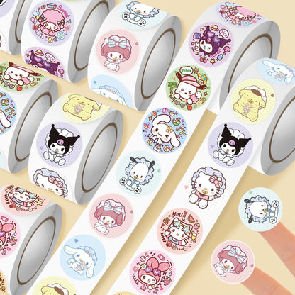 500pcs Bestseller Cute Sanrio Roll Stickers, Kids Reward Stickers, Cartoon Accessories for Journal Decoration & DIY Crafts