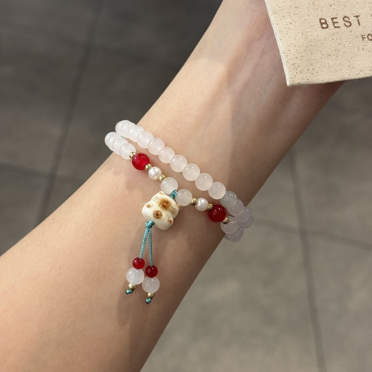 Double-loop cute cat's claw double-circle bracelet student finger soft text play bracelet sweet good-looking couple best friend gift