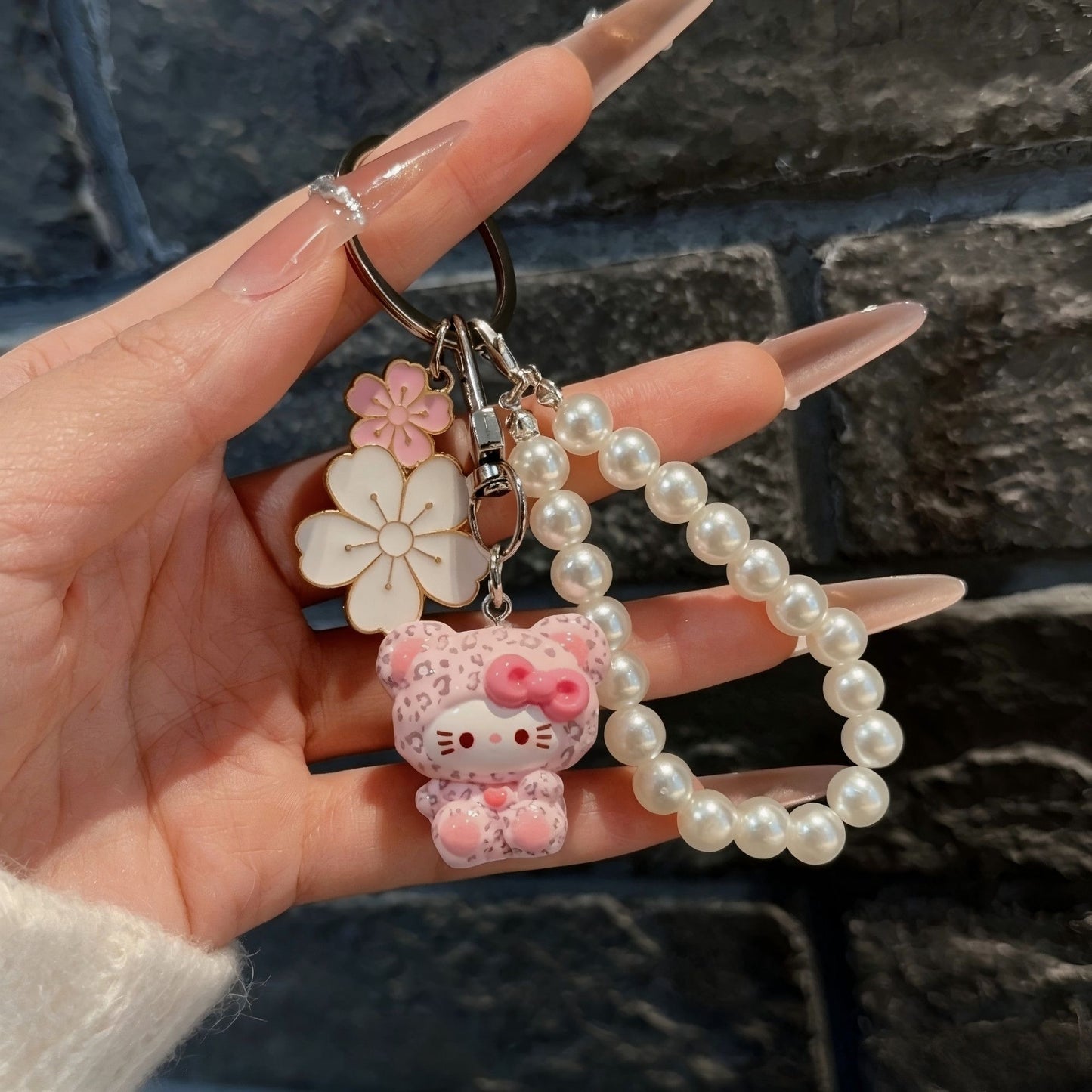 Cute Stereo 3D Leopard Print Bow Kitty Keychain, Kawaii Cat Bag Hanging Charm Pendant, Sweet Girly Decor Ornament Gift for Girls, Friends & BFF Bestie