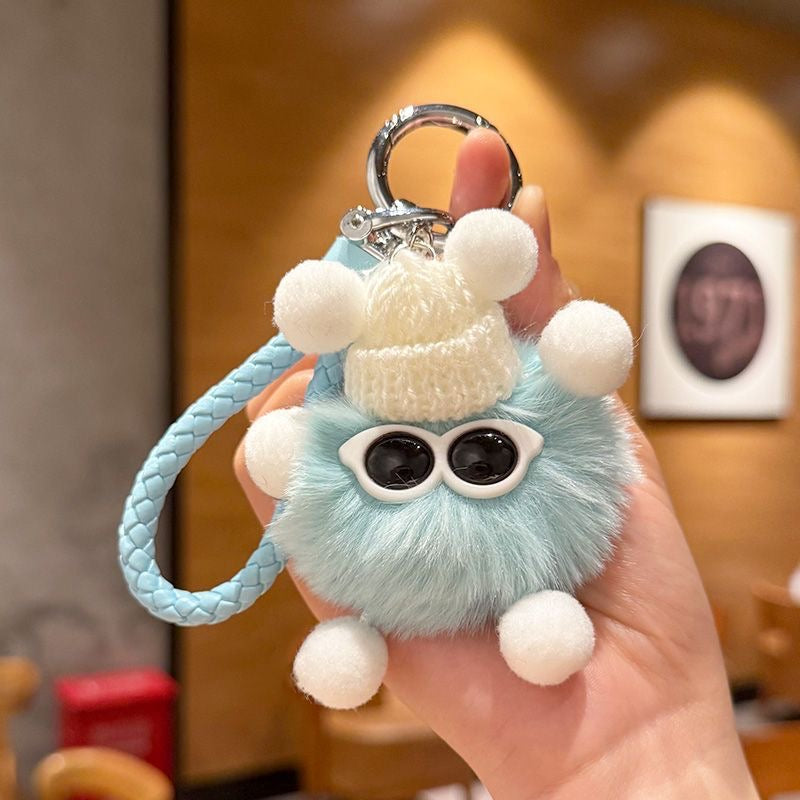 Lovely Macaron Mini Soot Sprite Plush Keychain, Delicate Backpack & Car Hanging Ornament, Sweet Gift for Girls