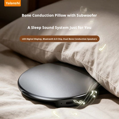 Ultra Thin Under Pillow Bone Conduction Speaker, Wireless Bluetooth Sleep Headphones, Ear-Free Comfort Sleep Sound Machine for Insomnia Relief
