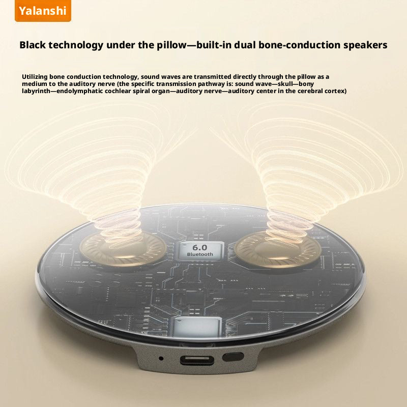 Ultra Thin Under Pillow Bone Conduction Speaker, Wireless Bluetooth Sleep Headphones, Ear-Free Comfort Sleep Sound Machine for Insomnia Relief