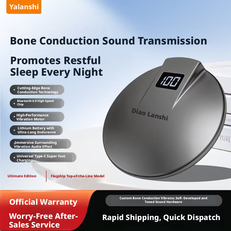 Ultra Thin Under Pillow Bone Conduction Speaker, Wireless Bluetooth Sleep Headphones, Ear-Free Comfort Sleep Sound Machine for Insomnia Relief