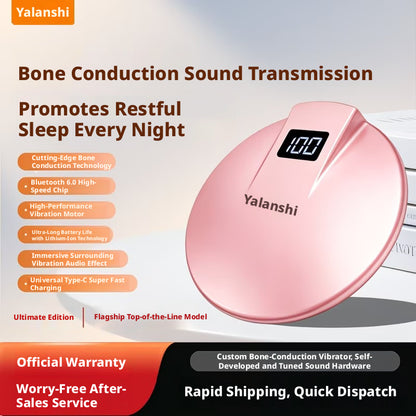 Ultra Thin Under Pillow Bone Conduction Speaker, Wireless Bluetooth Sleep Headphones, Ear-Free Comfort Sleep Sound Machine for Insomnia Relief