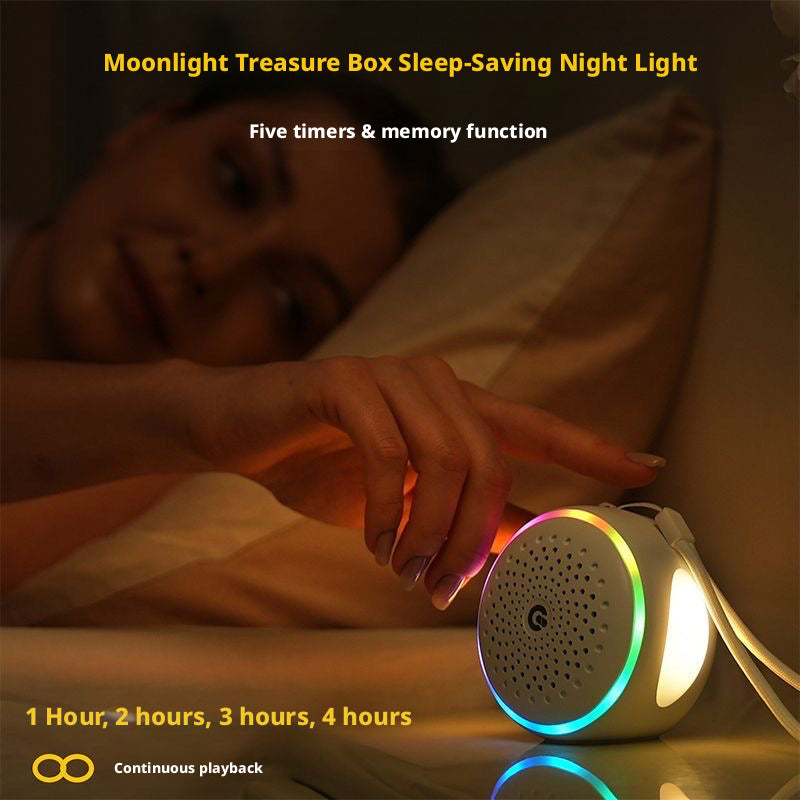Portable White Noise Sleep Machine, Natural Rain & Wind Sounds Sleep Aid Device, Gentle Night Light, Soothing Lullaby Sound Machine for Insomnia Relief & Baby Calming