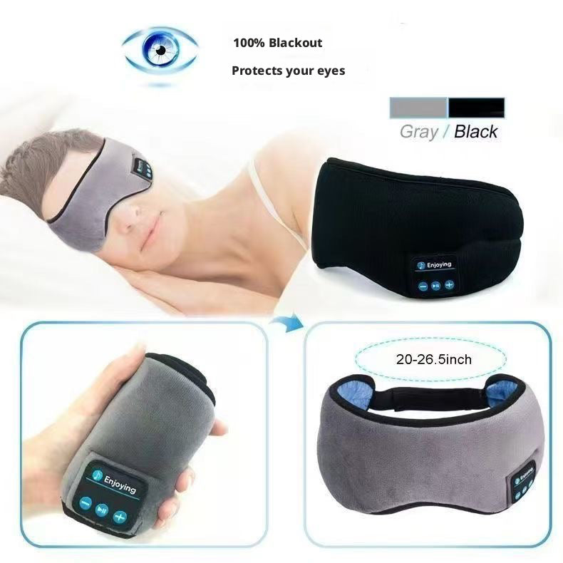 Wireless Rechargeable Bluetooth Sleep Mask Headphones, Full Blackout Light Blocking Eye Mask, Soft Comfort Music Sleep Headset for Travel, Dormitory, Insomnia Relief