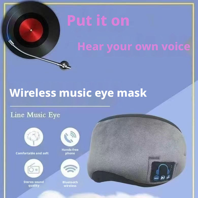 Wireless Rechargeable Bluetooth Sleep Mask Headphones, Full Blackout Light Blocking Eye Mask, Soft Comfort Music Sleep Headset for Travel, Dormitory, Insomnia Relief