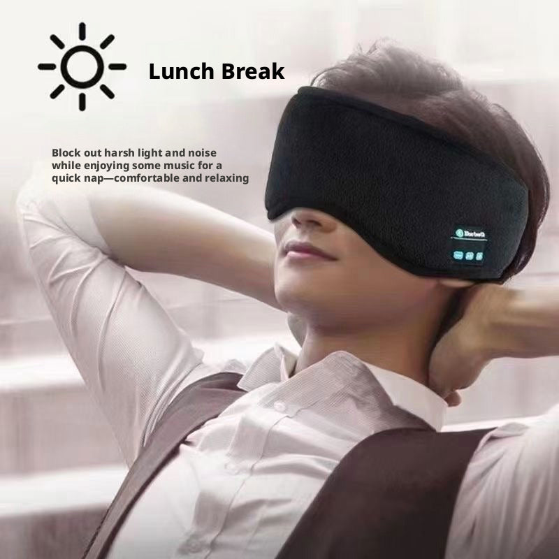 Wireless Rechargeable Bluetooth Sleep Mask Headphones, Full Blackout Light Blocking Eye Mask, Soft Comfort Music Sleep Headset for Travel, Dormitory, Insomnia Relief