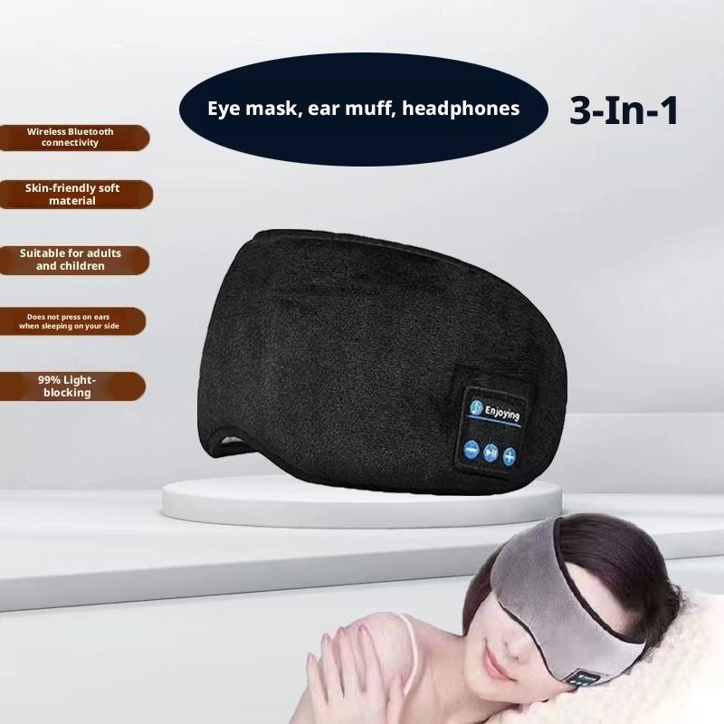 Wireless Rechargeable Bluetooth Sleep Mask Headphones, Full Blackout Light Blocking Eye Mask, Soft Comfort Music Sleep Headset for Travel, Dormitory, Insomnia Relief