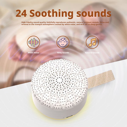 Baby White Noise Machine, 24 Soothing Sounds Portable Sleep Soother for Kids, Rechargeable Nursery Sound Machine with Lullabies, Travel Sleep Aid for Newborns
