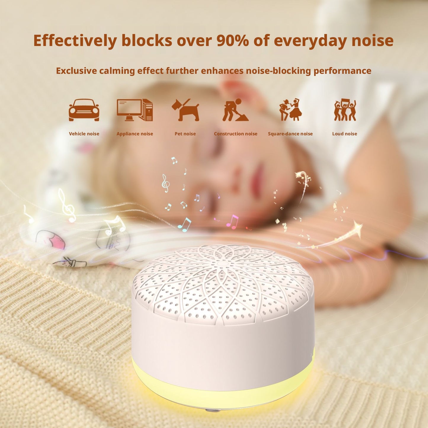 Baby White Noise Machine, 24 Soothing Sounds Portable Sleep Soother for Kids, Rechargeable Nursery Sound Machine with Lullabies, Travel Sleep Aid for Newborns