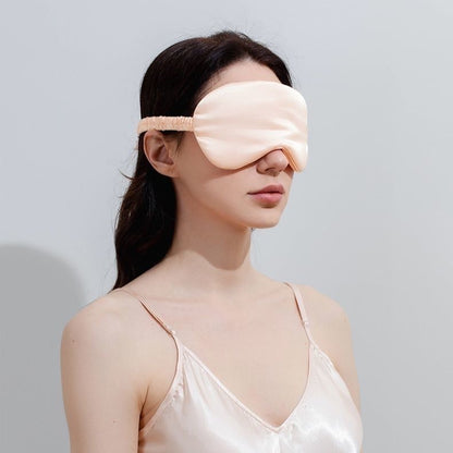 100% Blackout Double-Sided Silk Sleep Eye Mask, Soft Real Silk Blindfold for Nap, Office, Business Travel, Insomnia Relief Sleeping Aid