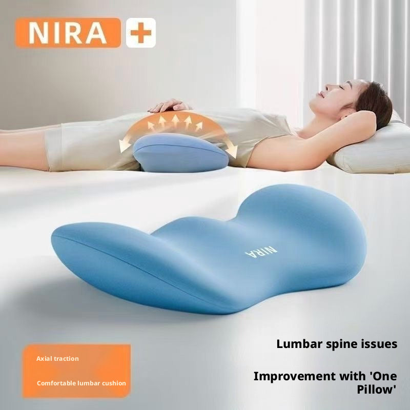 Ergonomic Lumbar Support Pillow for Sleeping, Memory Foam Waist Cushion for Bed, Lower Back Pain Relief Sleep Waist Pad for Side & Back Sleepers