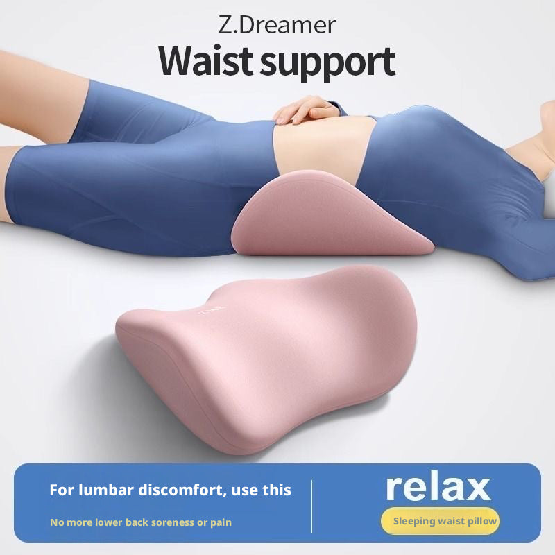Ergonomic Lumbar Support Pillow for Sleeping, Memory Foam Waist Cushion for Bed, Lower Back Pain Relief Sleep Waist Pad for Side & Back Sleepers