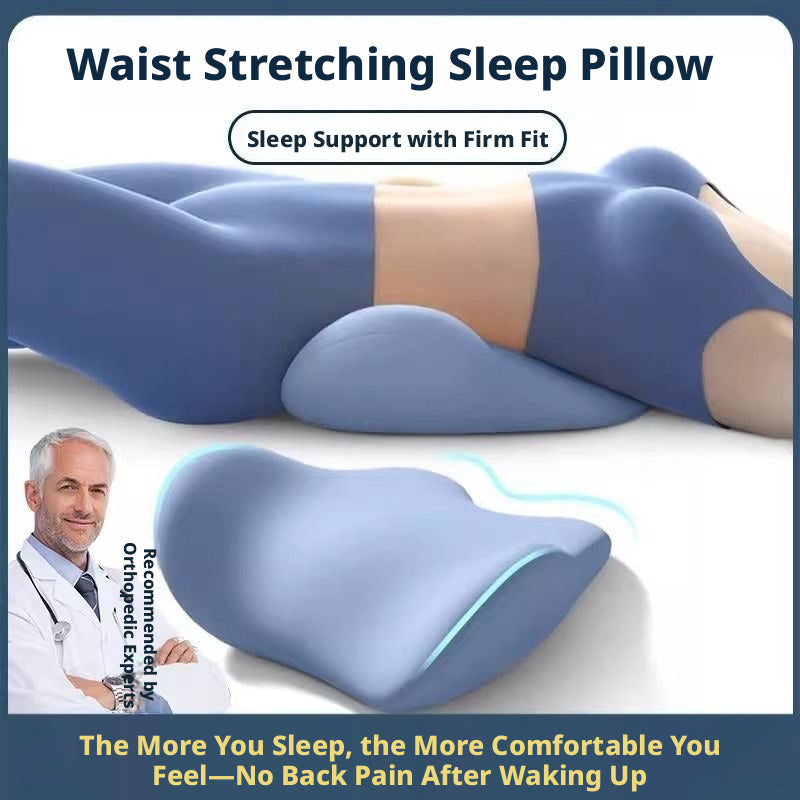 Ergonomic Lumbar Support Pillow for Sleeping, Memory Foam Waist Cushion for Bed, Lower Back Pain Relief Sleep Waist Pad for Side & Back Sleepers