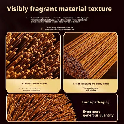 Handcrafted Natural Agarwood Incense Sticks, Gentle Long-Lasting Scent for Home Office Tea Time Relaxation