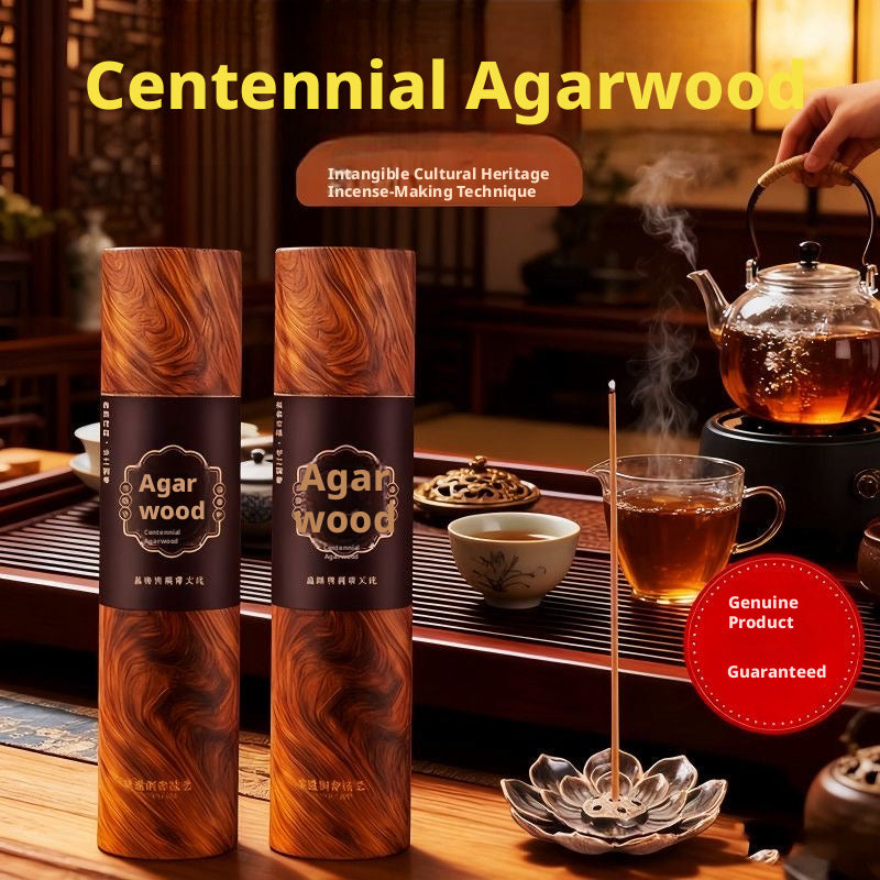 Handcrafted Natural Agarwood Incense Sticks, Gentle Long-Lasting Scent for Home Office Tea Time Relaxation
