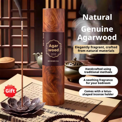 Handcrafted Natural Agarwood Incense Sticks, Gentle Long-Lasting Scent for Home Office Tea Time Relaxation