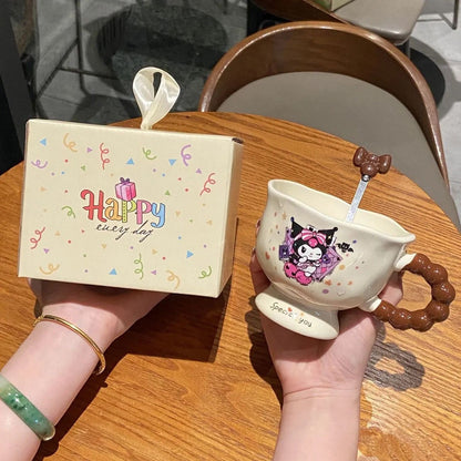 Sanrio mug ceramic water cup household drinking water office cup cute Melody series birthday gift